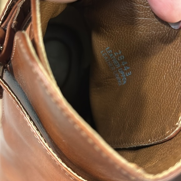 J. Crew Heeled Buckle Strap Ankle Boots Size 8. Caramel/Brown Leather. - Picture 9 of 9